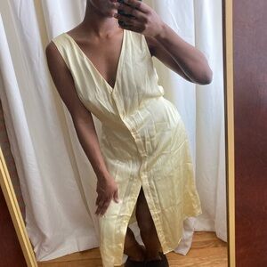 & Other Stories Butter Yellow Silk Maxi Dress